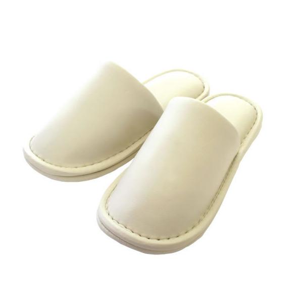 【商品説明】サッと拭き取れるビニール素材なので清潔で衛生的。通常のスリッパより少し大きめのサイズです。【仕様】●サイズ：Ｌ（底寸：２８．５ｃｍ）●適応サイズ：２５〜２７ｃｍ●色：ベージュ