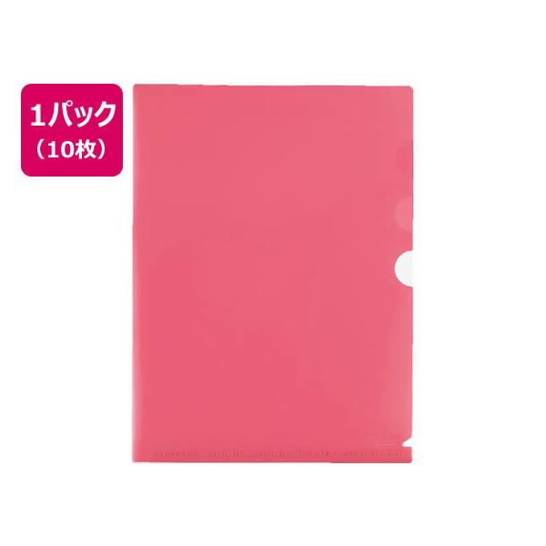PLUS（プラス） 仕切り付ホルダー・3ポケット A4 ピンク 10枚 88234