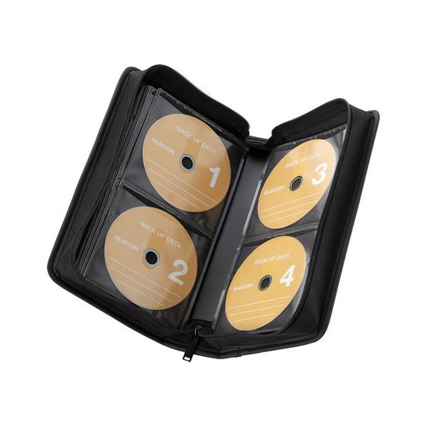エレコム CD／DVDファスナーケース 96枚 CCD-SS96BK