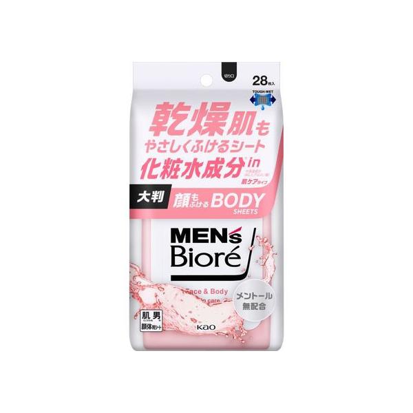 【商品説明】液たっぷり乾きにくい！大判！顔も体もこれ１枚！顔もふけるボディシート。　全身のベタつき・ニオイの元となる汗や皮脂をすっきり落とす。　厚手のメッシュシートでしっかりふきとれ、肌にやさしいふき心地。　肌ケアタイプ。　メントール無配合...