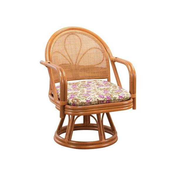 【商品説明】フレームに天然籐を使用した丈夫で座りやすい座椅子です。　背面は丈夫なカゴメ編み。　厚さが約６ｃｍあるボリュームクッション。　立ち座りしやすい。　一部組立式　※脚部のみ取り付け【仕様】●サイズ：（約）５１×５２×６９ｃｍ、座面高／...