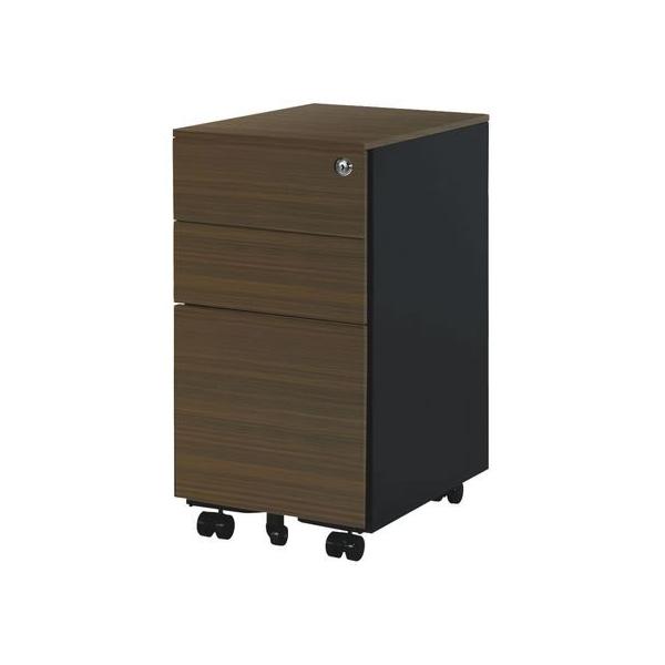 【仕様】●外寸：幅３００×奥行４３０×高さ６００ｍｍ　●カラー：本体／ブラック、前面・上部／ダークブラウン　●材質：本体・扉／スチール、キャスター／ナイロン　●機能：ダブルサスペンション（全段）、サイド取っ手、オールロック機構、転倒防止機能...