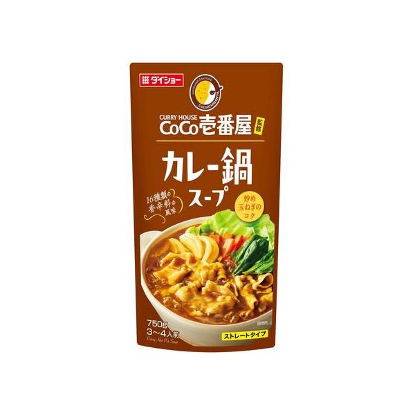 【商品説明】コク深いカレールウに、とんこつ・チキンコンソメ・焼津産鰹節の旨みを加え、とび辛スパイスでスパイシーな辛さに仕上げたカレー鍋スープです。【仕様】●ストレートタイプ　●３〜４人前　●内容量：７５０ｇ　●注文単位：１袋