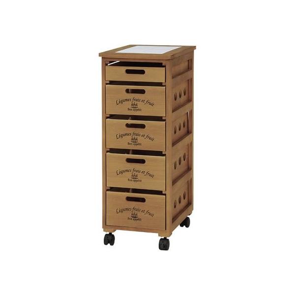 【商品説明】タイル天板は熱い鍋などを置くのにも便利。【仕様】●カラー：ライトブラウン　●サイズ（約）：幅３０×奥行４０×高さ７９ｃｍ　●引出内寸（約）：小／幅２３×奥行３４．５×深さ４．５ｃｍ　●引出内寸（約）：中／幅２３×奥行３４．５×深...