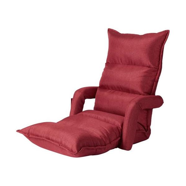 【仕様】●色：レッド●サイズ：本体：(約)幅52×奥行76〜134×高さ18〜72cm、座面高：(約)15cm●重さ：(約)9．1kg●耐荷重量：(約)90kg●素材：構造部材：スチールパイプ、張り地：ポリエステル、クッション材：ウレタンフ...