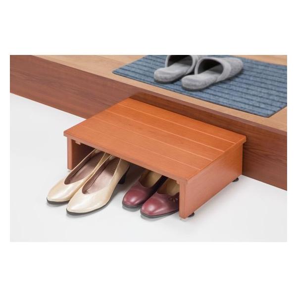 【商品説明】アジャスター付きで水平に置けます。　下には靴が収納できます。　高さ調節１ｃｍ可変可能アジャスター付き【仕様】●サイズ：（約）幅４５×奥行３０×高さ１４ｃｍ●重さ：（約）２．８ｋｇ●素材：ＭＤＦ（転写プリント）●収納部有効内寸：脚...