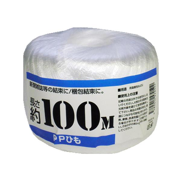 【仕様】丈夫なポリプロピレン原料のひもです。●色：白●長さ：１００ｍ●材質：ポリプロピレン※直射日光は避けて保管してください。乳幼児の手に届かないところに保管して下さい。可燃性のある素材ですので火気の近くではご利用になられないよう注意してく...