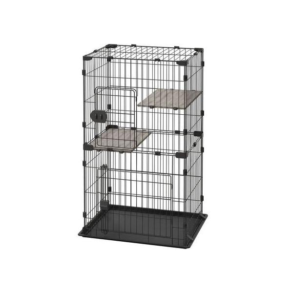 他サイト： 【お取り寄せ】アイリスオーヤマ コンパクトキャットケージ2段 ダークグレー CCC-112  ハウス 猫 キャット用 ペット お散歩 生活グッズ ペットハウスの商品画像