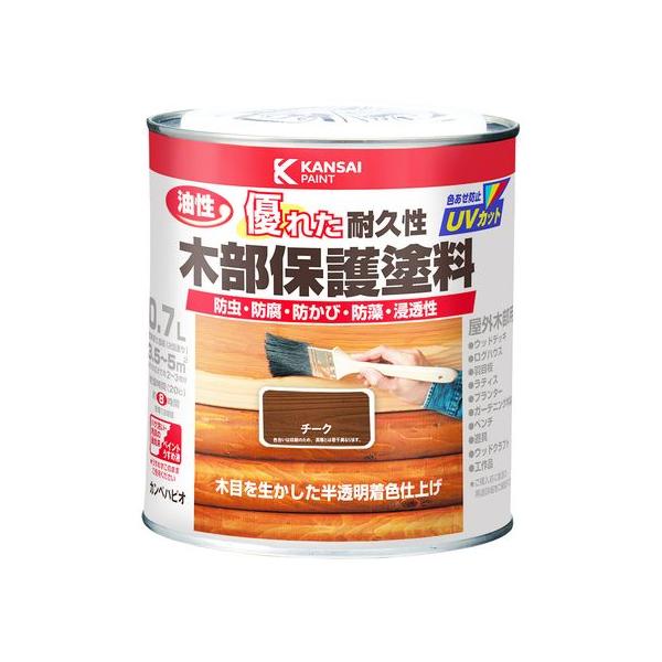 他サイト： 【お取り寄せ】カンペハピオ 油性木部保護塗料 チーク 0.7L 塗料 塗装 養生 内装 土木 建築資材の商品画像