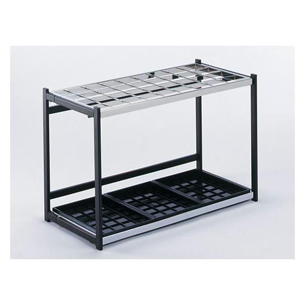 【仕様】コンパクトに折りたためて、組立ても簡単。　●外寸法：幅７６０×奥行３６６×高さ５００ｍｍ●材質：本体／スチール（焼付塗装＋クリア塗装）、受皿／ポリプロピレン（再生樹脂）●質量：７．７ｋｇ●機能：３６本立、折りたたみ式●折りたたみ時厚...