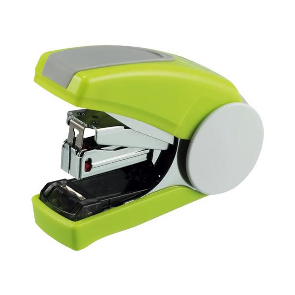 【仕様】●色：グリーン●サイズ：幅８０×奥行３０×高さ６２ｍｍ●重量：８９ｇ●つづり込み奥行：１６．８ｍｍ●とじ枚数：３０枚●材質：ハンドル／再生ＡＢＳ樹脂・ＰＰ樹脂製、グリップ／ＴＰＥ樹脂製●フラット機構（平とじ）タイプ●装填本数：１００...