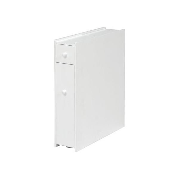 【商品説明】スリムなのにペーパーロールや掃除用品をたっぷり収納。幅１４ｃｍの省スペース。【仕様】●（約）幅１４×奥行５０×高さ５８．５ｃｍ●主材：ＭＤＦ●注文単位：１台　【階上げ・階下げについて】　※原則、軒先（玄関先）渡しとなります。　軒...