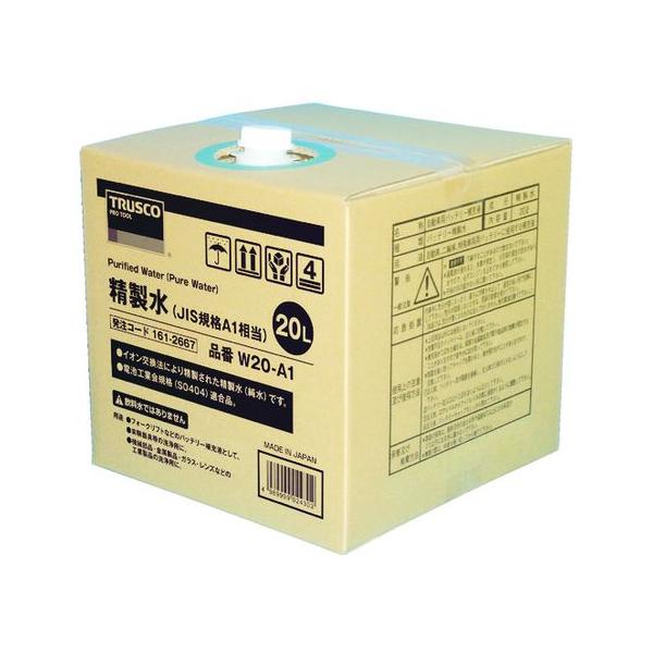 他サイト： TRUSCO 精製水 20L JIS規格A1相当 W20-A1 精製水 スプレー オイル グリース 潤滑 接着 補修 溶接の商品画像