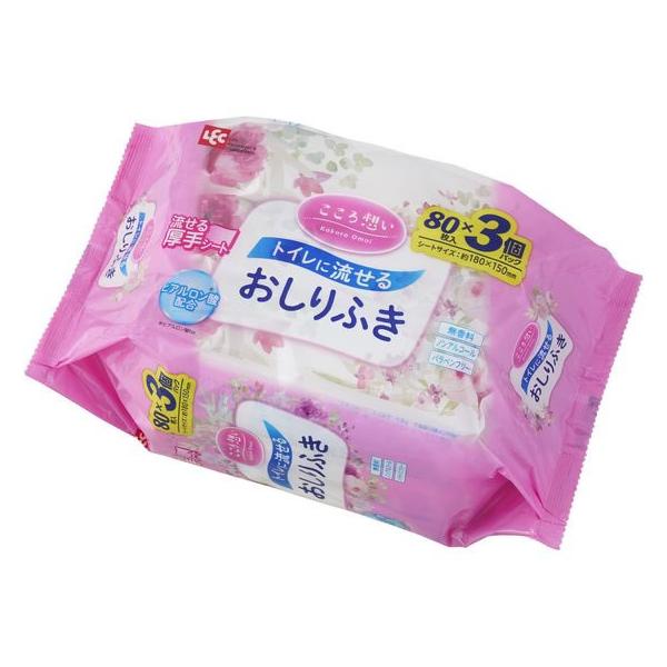 レック こころ想い 流せるおしりふき 80枚×3P おしりふき 排泄ケア 介護 介助