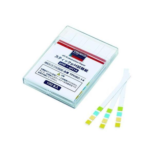 �y�����񂹁zTRUSCO �X�e�B�b�NpH������ (pH0�`14) TPHSC-14 ������ ���� �y�� �v���� �v�ʊ�