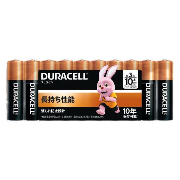 他サイト： DURACELL デュラセル アルカリ乾電池 単3形 10本入 DMA-T3-10 アルカリ乾電池 単３ アルカリ電池 充電池 家電の商品画像