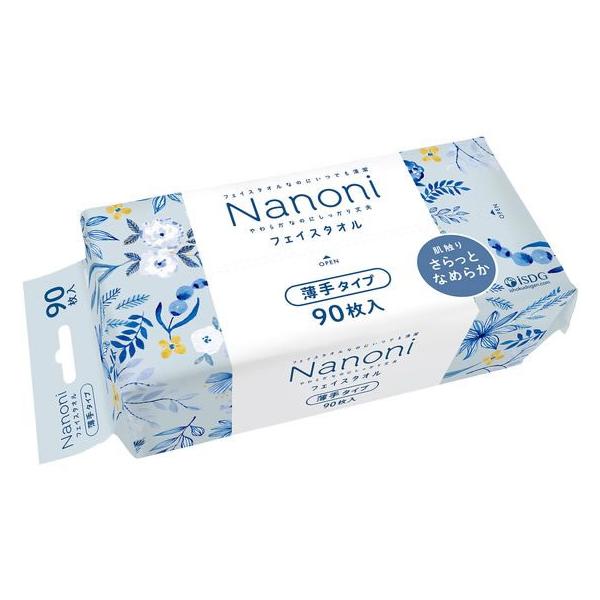 医食同源 Nanoni フェイスタオル 薄手タイプ 90枚 小判タイプ ペーパータオル