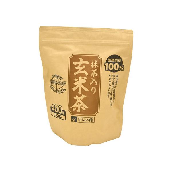 ますぶち園 オキロン三角ティーバッグ 抹茶入り玄米茶 100P ティーバッグ 玄米茶 お茶 飲料
