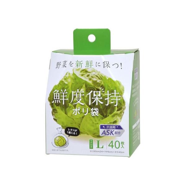 他サイト： ストリックスデザイン 鮮度保持ポリ袋 Lサイズ 40枚 SA-097  ストック用バッグ 保存 保管グッズ キッチン消耗品の商品画像