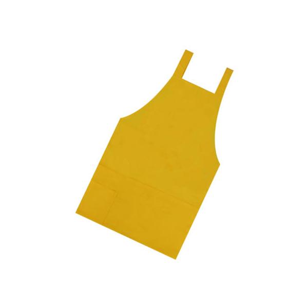 【仕様】多機能なショート丈エプロンです。　３つに仕切られたウエストポケットがあります。　●サイズ：フリー（前中心丈６６ｃｍ身丈５１ｃｍ）●カラー：イエロー●材質：ポリエステル１００％●特徴：ウエストフロントポケット×３、小ポケット×３、うし...
