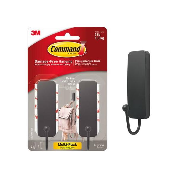 他サイト： 3M コマンドフック マットブラック Mサイズ 2コパック 17034MB-2JPの商品画像