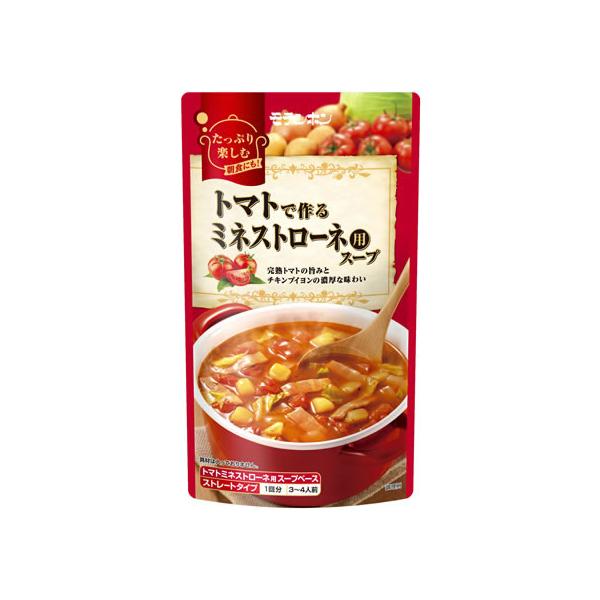 【仕様】炒め玉ねぎでコクを出し、じっくり煮込んだおいしさが手軽にお楽しみいただける完熟トマトの濃厚なミネストローネスープです。　●内容量：７５０ｇ●ストレートタイプ●３〜４人前