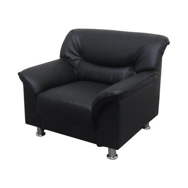 【仕様】●品番：VEL-1-2-FW-BK●カラー：ブラック　●外寸法：幅８７０×奥行７６０×高さ７１０ｍｍ（座面高３９０ｍｍ）　●材質：本体：木フレーム、張地：ＰＶＣレザー、クッション材：ウレタンフォーム、脚：ＰＰ樹脂／スチール（メッキ）...