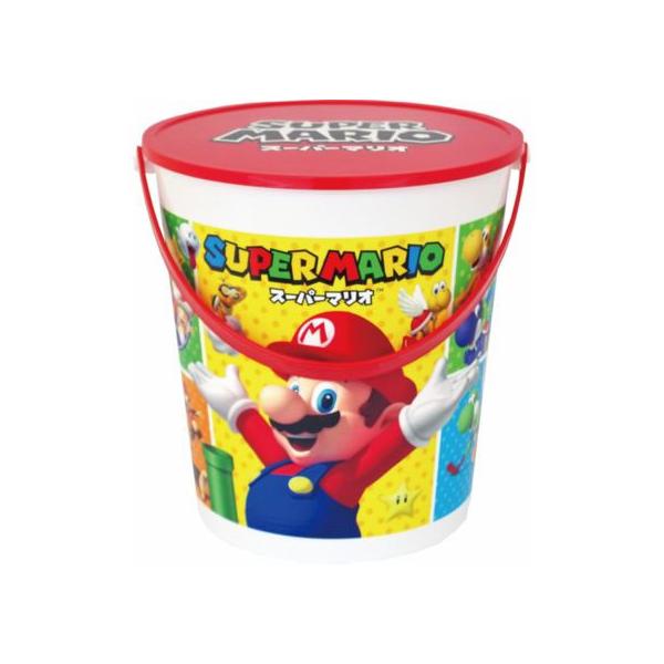 【商品説明】マリオをデザインしたフタと取っ手が付いたバケツ【仕様】●お片づけにピッタリ●スナック菓子２個入り