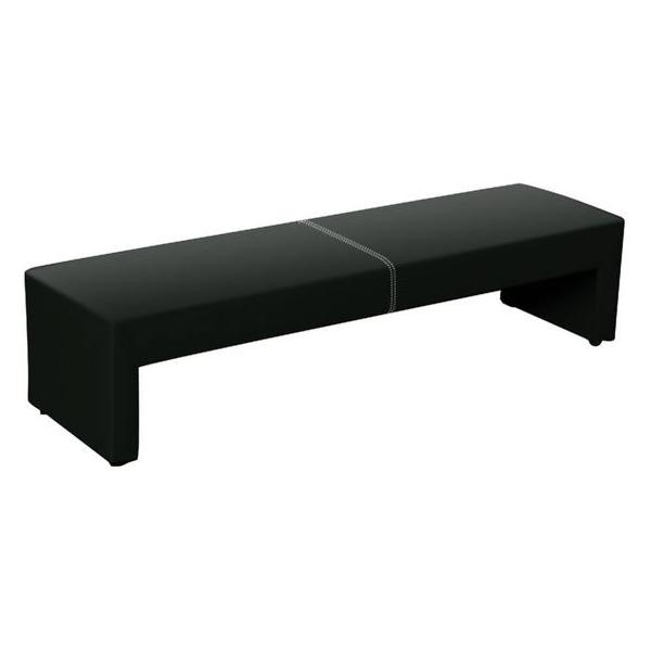 【商品説明】センターに入ったステッチがおしゃれなベンチ。　商業施設やロビー、病院の待合室など、様々な場所でご利用いただけます。【仕様】●品番：CARA-1800-2-BK●カラー：ブラック　●外寸法：幅１８００×奥行５００×高さ４２０ｍｍ　...