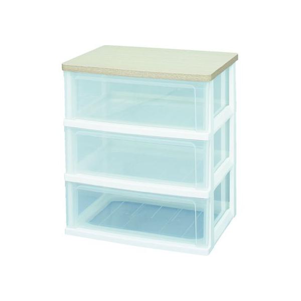 他サイト： 【お取り寄せ】アイリスオーヤマ ウッドトップチェスト フレンチオーク WTW-543-FO クローゼット 衣料収納の商品画像