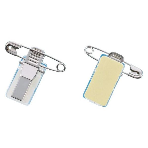 【商品説明】名札の作成が簡単にできる、両面テープ付きのクリップです。【仕様】●６個入●寸法：３１（幅）×１０．５（奥）×２６．８（高）ｍｍ●質量：約２．５ｇ●材質：台座／アクリル、クリップ／スチール●取付方式：両面テープ式