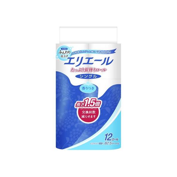 他サイト： 大王製紙 エリエール トイレットティシュー 長持ち シングル 82.5m 12ロール エリエール トイレットペーパー 香り付きトイレットペーパー トイレペーパーの商品画像