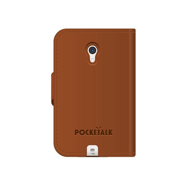ポケトークS ゴールド　➕　手帳型ケース　ブラウン ソースネクスト POCKETALK(ポケトーク) S 専用 手帳型ケース
