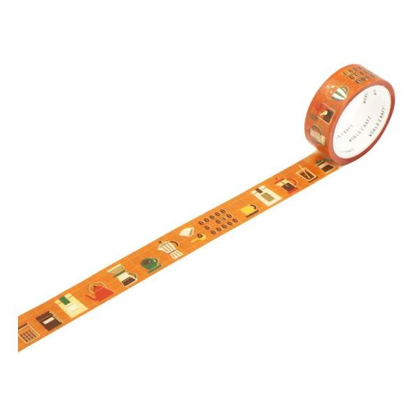 ワールドクラフト キラキラマスキングテープ With coffee 15mm×5m