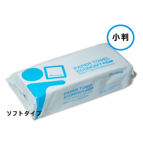 【仕様】●エコノミー（小判サイズ）●シートサイズ：幅２２０×長さ１７０（折時８５）ｍｍ●厚み：３６ｇ／ｍ２●材質：再生紙●注文単位：１パック（２００枚）　キッチンペーパー　キッチンタオル　使い捨てタオル　詰め替え　つめかえ　5offcp_04