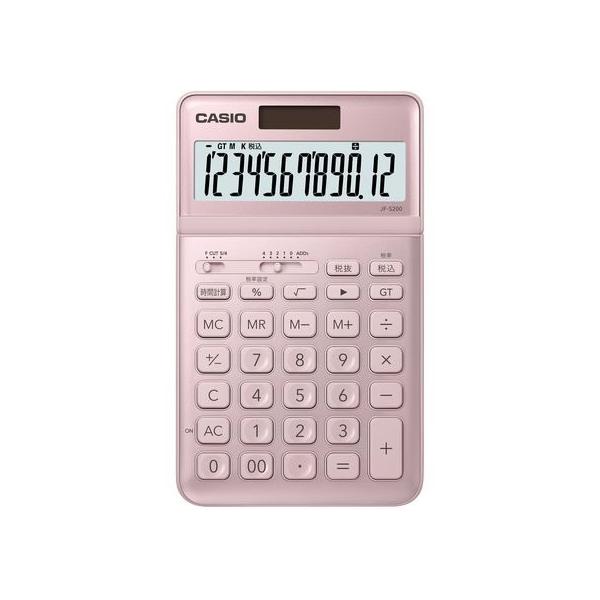 カシオ スタイリッシュ電卓 ジャストタイプ 12桁 ライトピンク JF-S200-PK-N 一般電卓 一般 実務電卓 文具