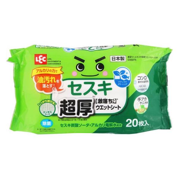 他サイト： レック 激落ちくん セスキ超厚ウエットシート 20枚 C00275 雑巾 掃除シート 掃除道具 清掃 清掃の商品画像