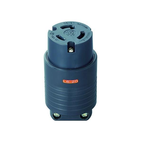 【お取り寄せ】明工 接地2P20A引掛コネクターボデー(L6-20)20A.250V(黒) MH8172B コネクタ 電気 電子部品 生産加工用品 作業用品 工具