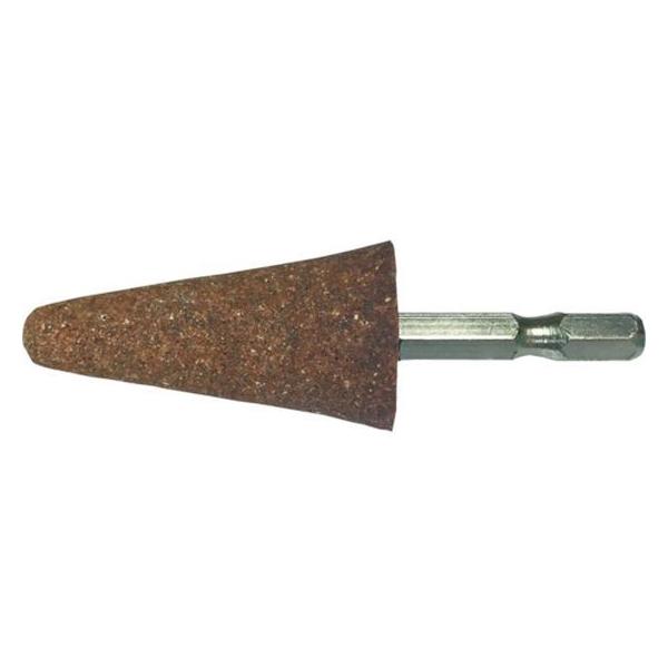 他サイト： 【お取り寄せ】RELIEF 六角軸 軸付砥石 金属用(WA) 傘型 φ25×50mm 27807の商品画像