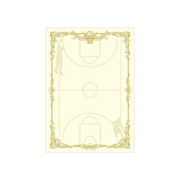 ササガワ スポーツ賞状用紙 A4判 バスケ 横書用 10枚 10-1801 賞状用紙 事務用ペーパー ノート