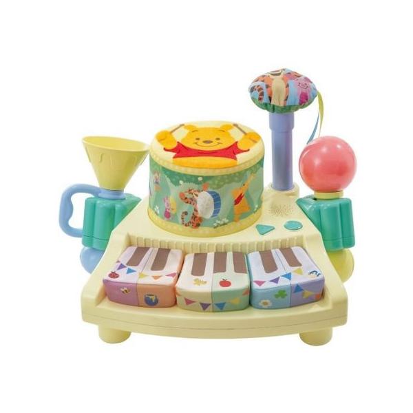 【商品説明】６つの楽器でかんたん演奏ができる、くまのプーさんの、布のやわらか楽器セットです。（※布製は鍵盤・タイコ・シンバルのみ）【対象月齢】８ヶ月〜・たたいたり、つかんだり、ひっぱったりして、あかちゃんが簡単に演奏を楽しめます・６種類の楽...