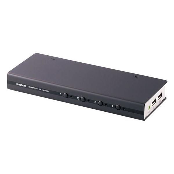 【お取り寄せ】エレコム DVI対応パソコン切替器 4ポート KVM-DVHDU4 切替機 分配器 ＰＣ周辺機器 パソコン 家電