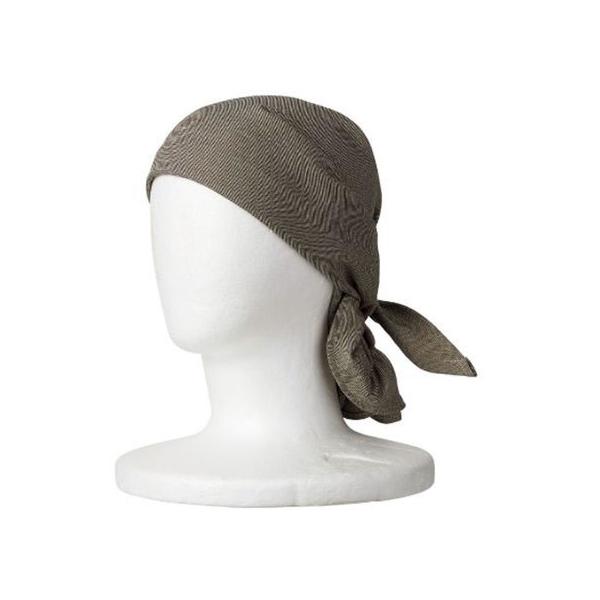 【商品説明】通気性の良い薄地のシャンブレー素材を使用したおしゃれなバンダナキャップ。髪が全部収まるように設計され、簡単に着脱できる仕様。【仕様】●素材：シャンブレー（ポリエステル１００％）