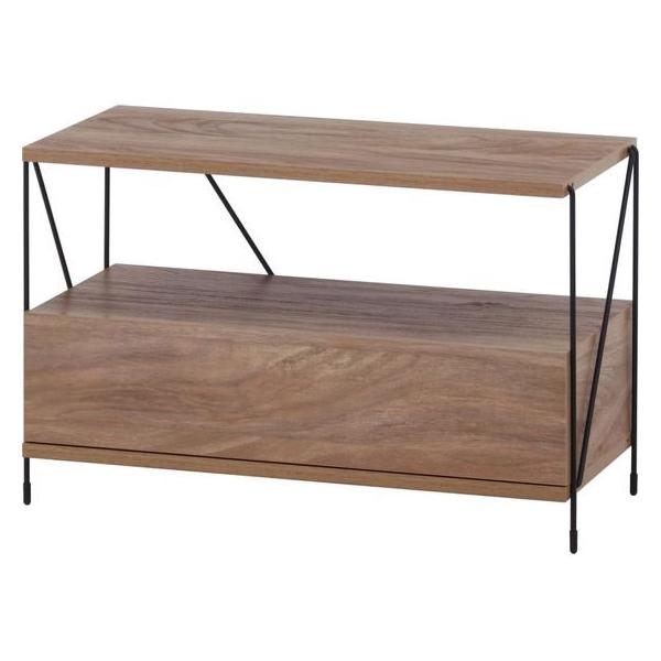 【商品説明】木目調の棚板とブラックスチールのワイヤーフレームで、空間をカッコよく見せてくれます。【仕様】●商品サイズ：幅６１０×奥行３１０×高さ３８７ｍｍ　●商品重量：１０．８ｋｇ　　●構造部材（フレーム）：金属（鋼）　●表面加工（フレーム...