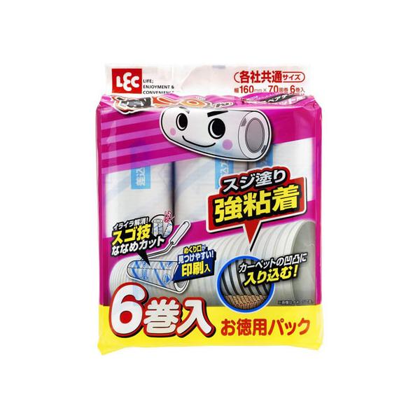 他サイト： レック 激コロ スゴ技カット スジ強粘 70周 スペア 6P S00004  フローリングクリーナー取替えシート フローリングクリーナー 清掃 清掃の商品画像