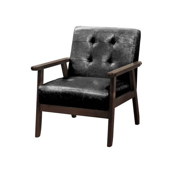 【仕様】●カラー：ブラック●外寸法：幅６４０×奥行７２０×高さ７４０（座面高４００）ｍｍ●梱包重量：１０．８ｋｇ●材質：張地／ポリ塩化ビニールシート、綿、芯材／天然木、合板、肘／天然木、座面／Ｓバネ、ウェービングベルト、ウレタンフォーム、背...