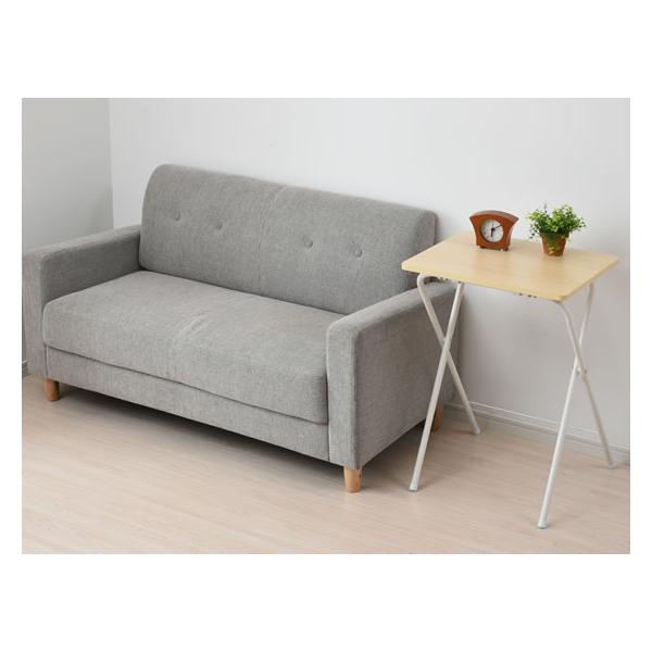 【商品説明】必要な時だけだして使える便利家具です。【仕様】●色：ウッドナチュラル／ホワイト●サイズ(約)：幅500×奥行480×高さ700mm●天板有効寸法(約)：幅500×奥行400mm●床から天板下高さ(約)：685mm●重量(約)：3...