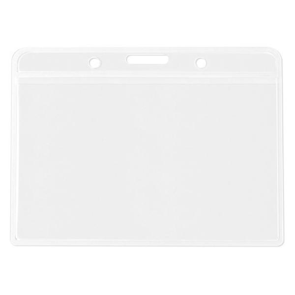 【商品説明】●横型ネームタッグ（名札）の替えケースです。金属クリップ、樹脂クリップ、吊り下げタイプ共用で使用できます。●ハードタイプなので、しっかりしています。●名刺がぴったり入るパスケースタイプ。●挿入物がＩＤカードタイプ（１ｍｍ厚）の場...