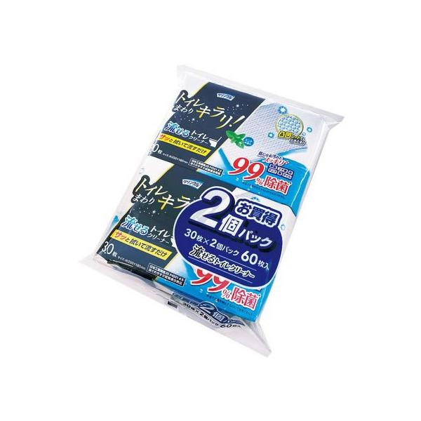 【商品説明】便座・タンク・床・タイル掃除も拭いて流すだけ！　厚手の凸凹シートでしっかり拭ける。　除菌率：９９％、爽やかなミントの香りのウエットタイプ２個セット。【仕様】●シートサイズ：約２５０×１６０ｍｍ　●ウエットタイプ　●爽やかなミント...