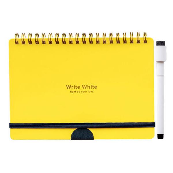 【お取り寄せ】学研ステイフル/WriteWhite ホワイトボードノートB6 イエロー/D080-31